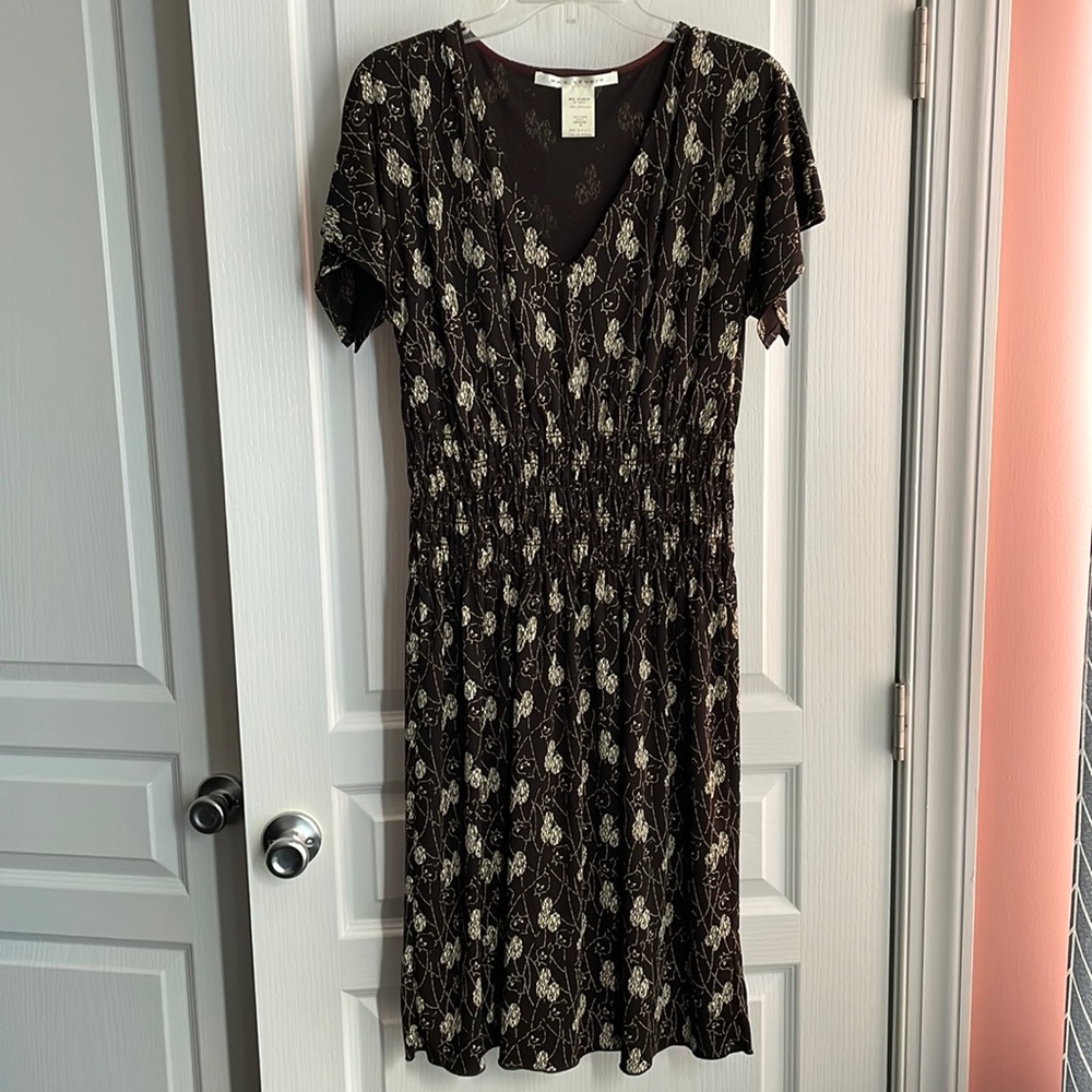 Max Studio Brown & Beige Design Split Short Sleev… - image 1